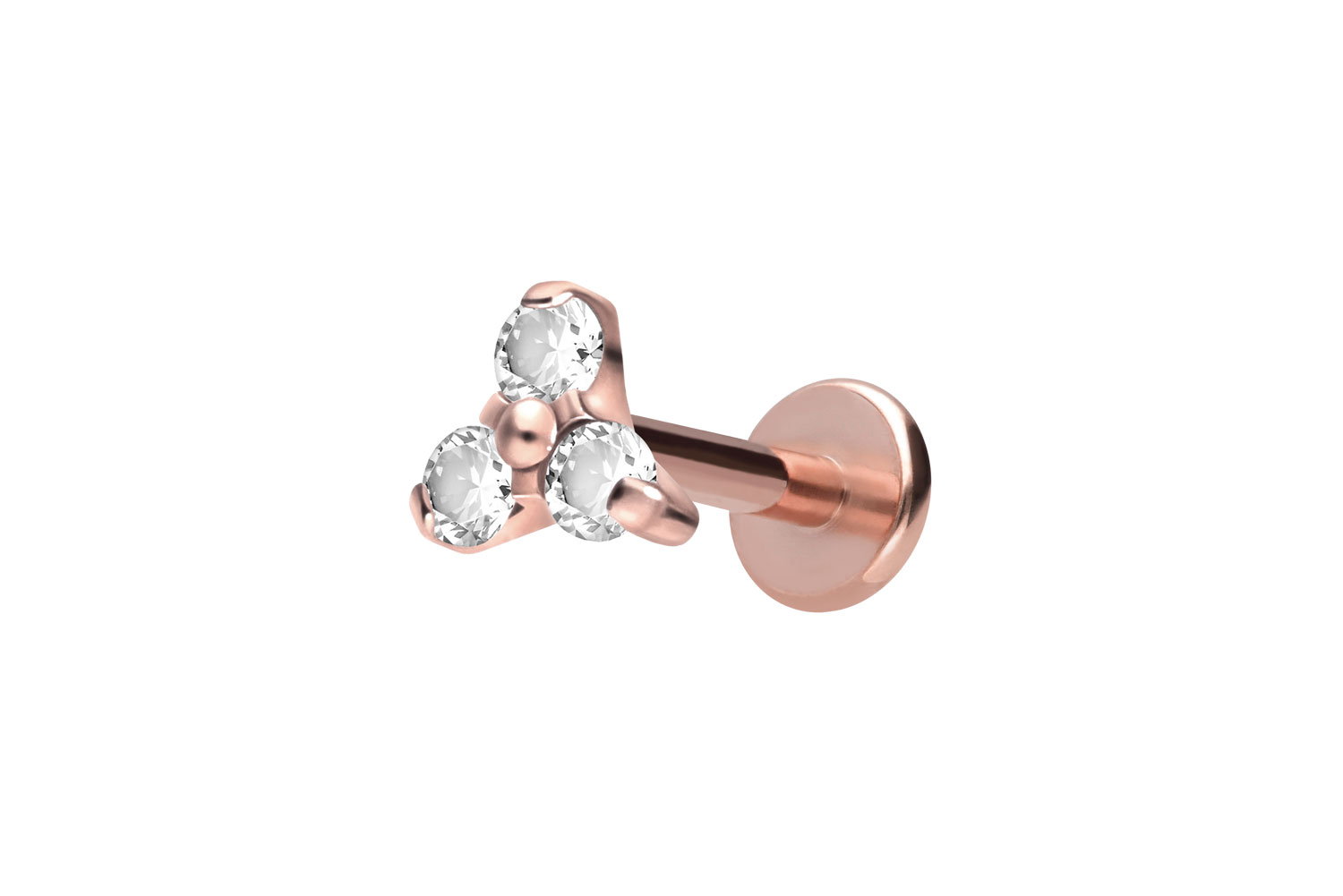 Titan Labret Piercing mit Innengewinde KRISTALLBLUME